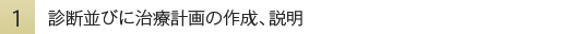 診断並びに治療計画の作成、説明